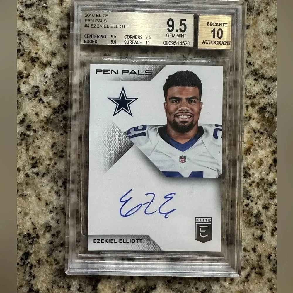 Ezekiel Elliott 2016 Panini Elite Pen Pals On Card Auto RC SP BGS 9.5 True Qty